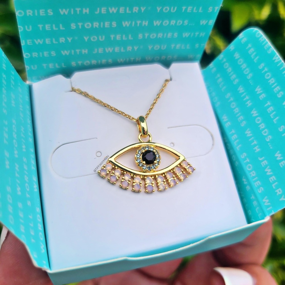 Origami Owl- “I Am Protected” CZ Evil Eye Necklace NWT